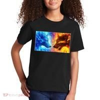 Fire And Ice Wolf Cool Graphic Kids T-Shirt thumb 2