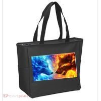 Fire And Ice Wolf Cool Graphic Tote Bag thumb 2