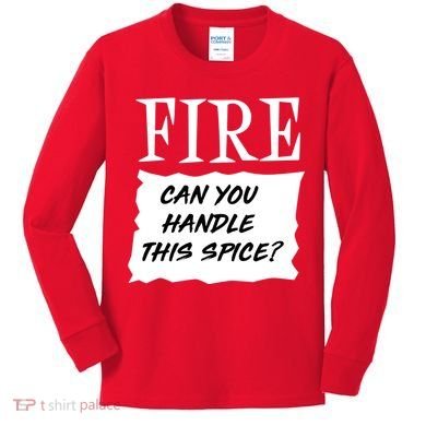 Fire Can you Handle This Spice? Kids Long Sleeve Shirt