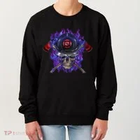 Fire Dept Flame Skull Women's Sweatshirt thumb 0