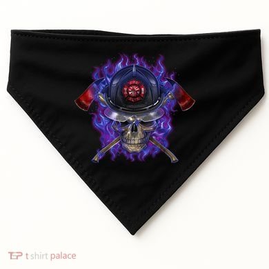 Fire Dept Flame Skull USA-Made Doggie Bandana