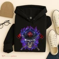 Fire Dept Flame Skull Hoodie thumb 4