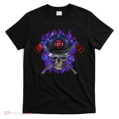 Fire Dept Flame Skull T-Shirt