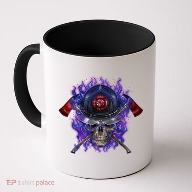 Fire Dept Flame Skull Coffee Mug