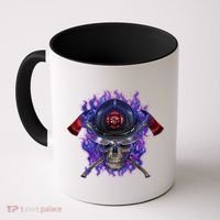 Fire Dept Flame Skull Coffee Mug thumb 0