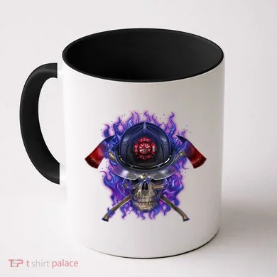 Fire Dept Flame Skull Coffee Mug