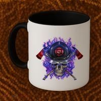 Fire Dept Flame Skull Coffee Mug thumb 2