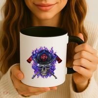 Fire Dept Flame Skull Coffee Mug thumb 3