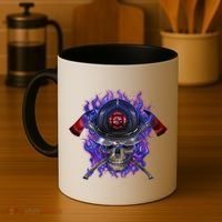 Fire Dept Flame Skull Coffee Mug thumb 4
