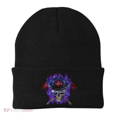 Fire Dept Flame Skull Beanie