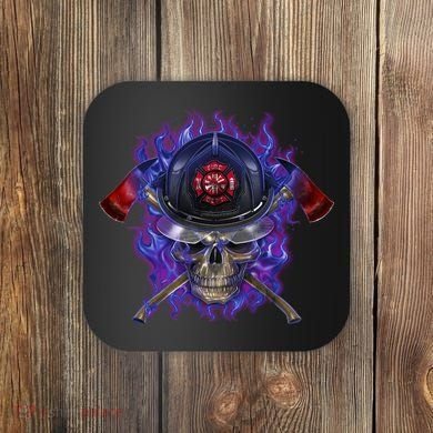 Fire Dept Flame Skull Coaster