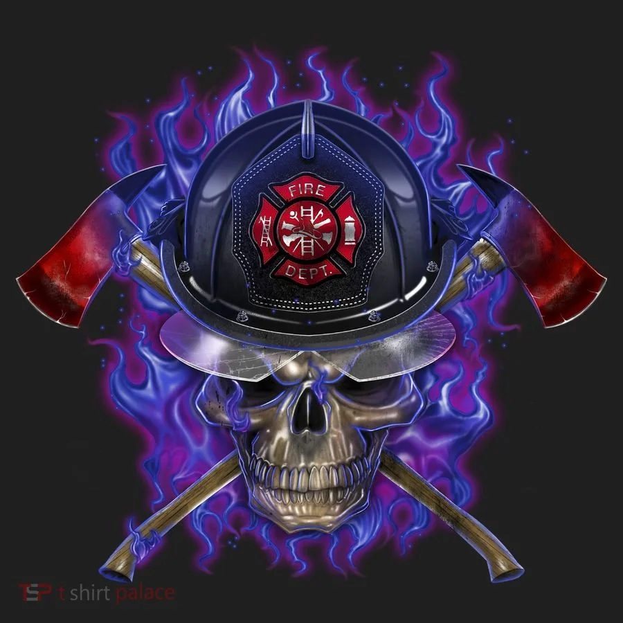 Fire Dept Flame Skull Tumbler