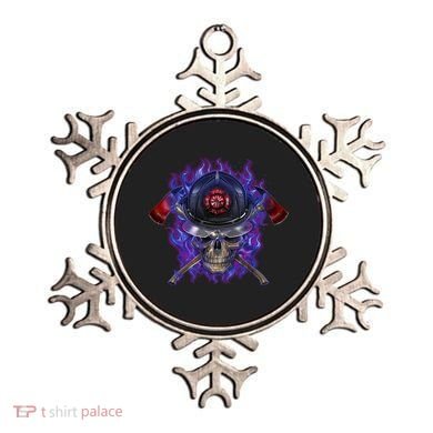 Fire Dept Flame Skull Ornament