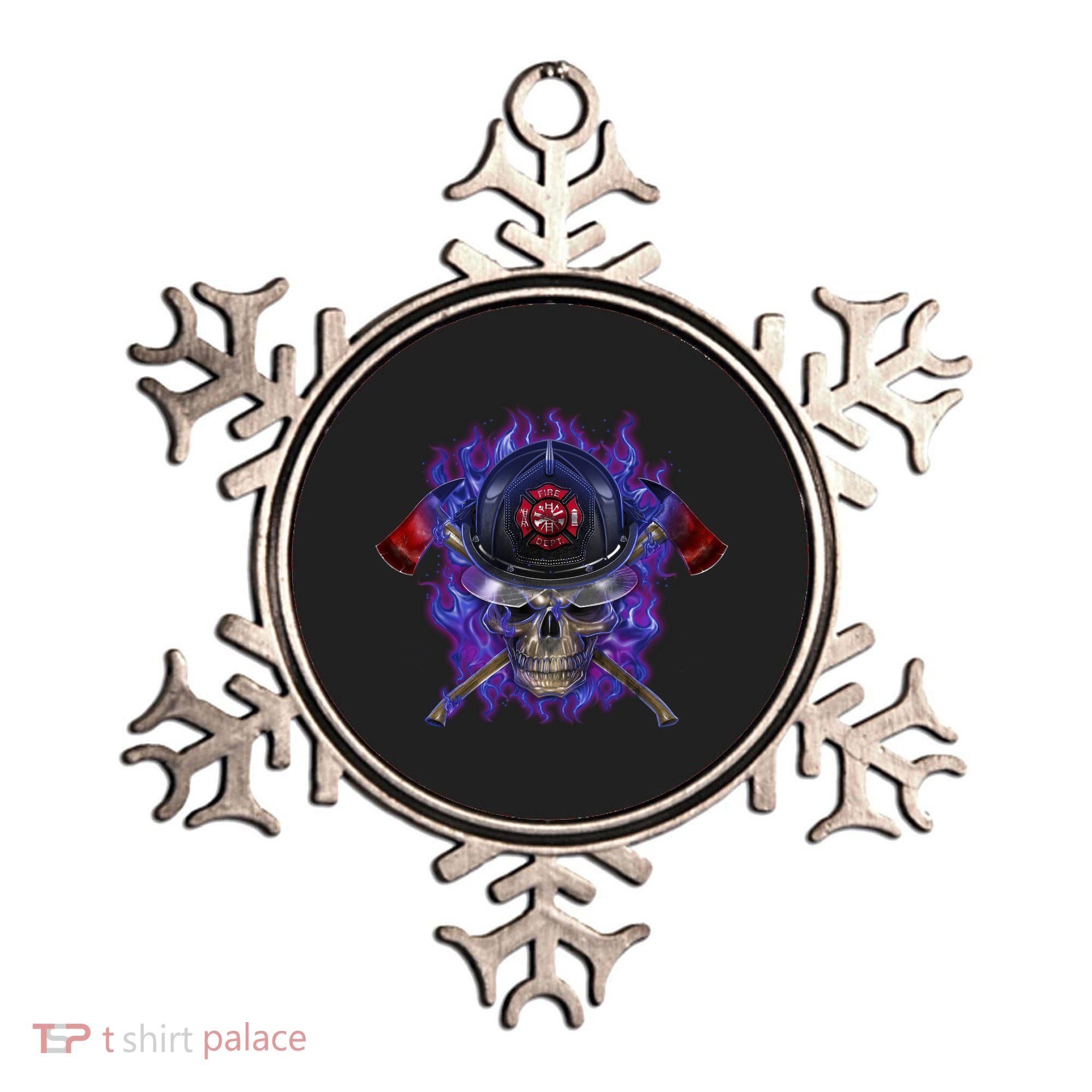 Fire Dept Flame Skull Ornament