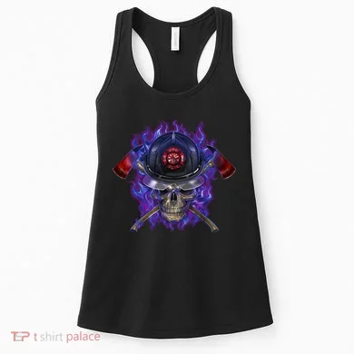 Fire Dept Flame Skull Women's Tank Top