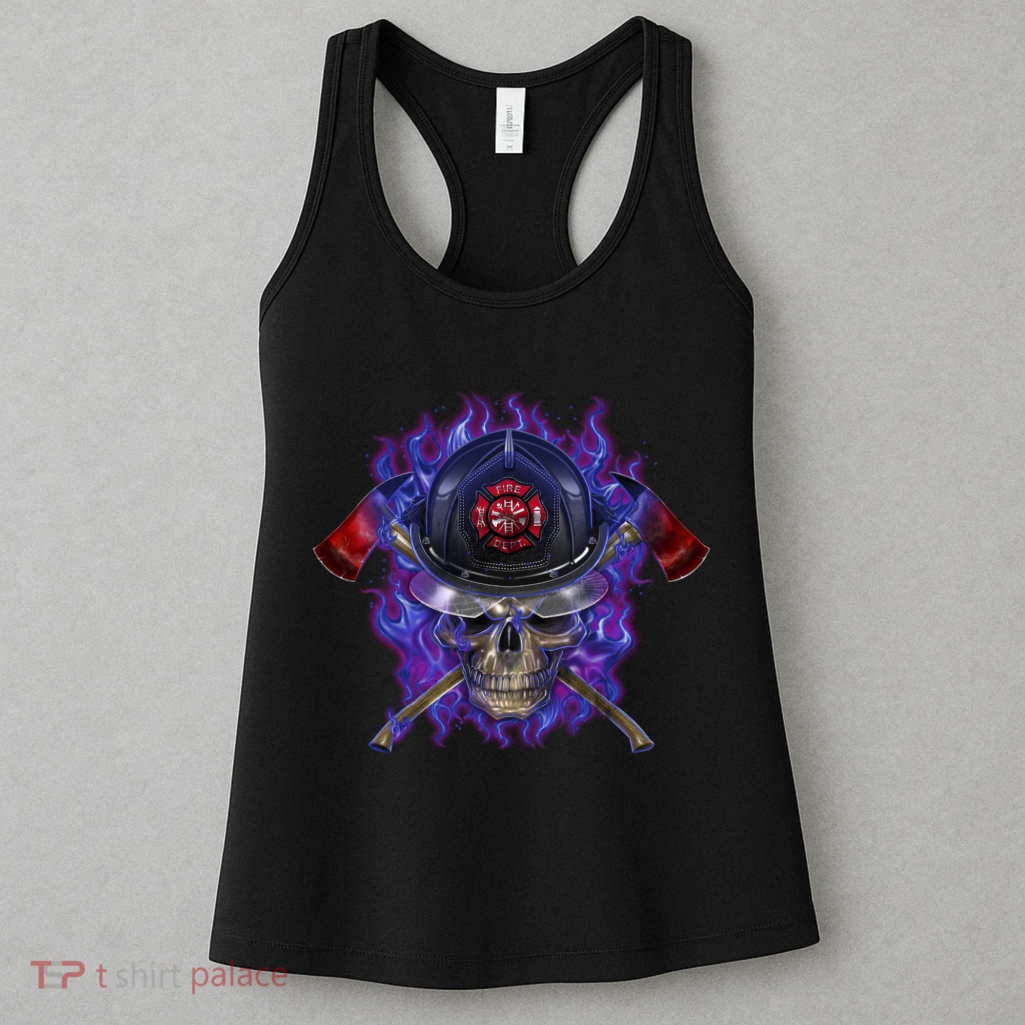 Fire Dept Flame Skull Women's Tank Top