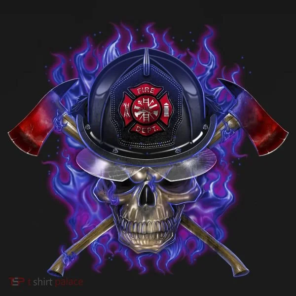 Fire Dept Flame Skull Women's Tank Top