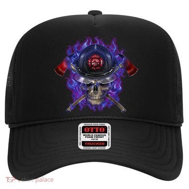 Fire Dept Flame Skull Hat