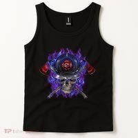 Fire Dept Flame Skull Tank Top thumb 2