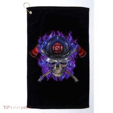 Fire Dept Flame Skull Golf Towel