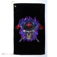 Fire Dept Flame Skull Golf Towel thumb 0