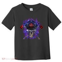 Fire Dept Flame Skull Toddler T-Shirt thumb 0