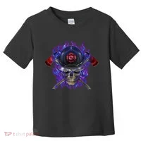 Fire Dept Flame Skull Toddler T-Shirt thumb 0