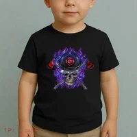Fire Dept Flame Skull Toddler T-Shirt thumb 2