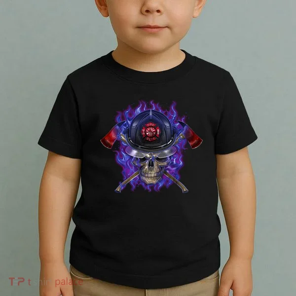 Fire Dept Flame Skull Toddler T-Shirt