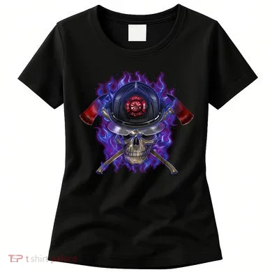 Fire Dept Flame Skull Women's T-Shirt