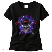 Fire Dept Flame Skull Women's T-Shirt thumb 0