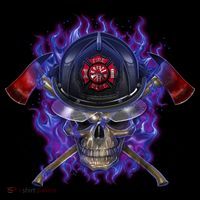 Fire Dept Flame Skull Kids Sweatshirt thumb 2