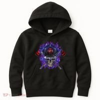 Fire Dept Flame Skull Kids Hoodie thumb 0