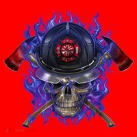 Fire Dept Flame Skull Santa Hat thumb 1