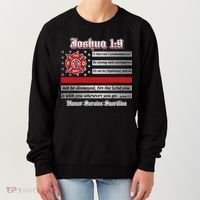 Fire Fighters Red Line Flag Joshua 1:9 Women's Sweatshirt thumb 0