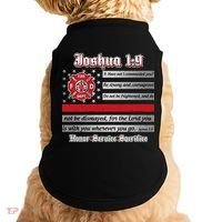Fire Fighters Red Line Flag Joshua 1:9 Doggie Tank thumb 0