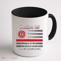Fire Fighters Red Line Flag Joshua 1:9 Coffee Mug thumb 1