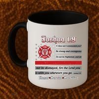 Fire Fighters Red Line Flag Joshua 1:9 Coffee Mug thumb 2