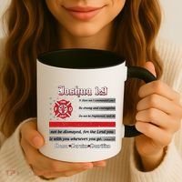 Fire Fighters Red Line Flag Joshua 1:9 Coffee Mug thumb 3