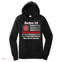 Fire Fighters Red Line Flag Joshua 1:9 Women's Hoodie thumb 0