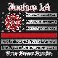 Fire Fighters Red Line Flag Joshua 1:9 Women's Hoodie thumb 2