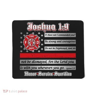 Fire Fighters Red Line Flag Joshua 1:9 Mousepad