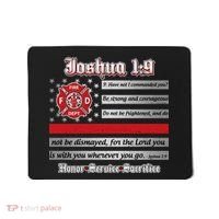 Fire Fighters Red Line Flag Joshua 1:9 Mousepad thumb 0