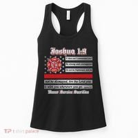 Fire Fighters Red Line Flag Joshua 1:9 Women's Tank Top thumb 0