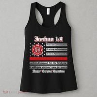 Fire Fighters Red Line Flag Joshua 1:9 Women's Tank Top thumb 3