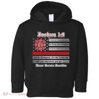 Fire Fighters Red Line Flag Joshua 1:9 Toddler Hoodie thumb 0