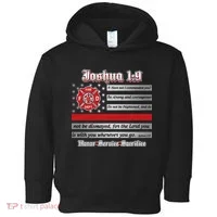 Fire Fighters Red Line Flag Joshua 1:9 Toddler Hoodie thumb 0