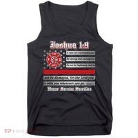 Fire Fighters Red Line Flag Joshua 1:9 Tank Top thumb 0