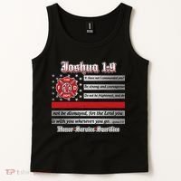 Fire Fighters Red Line Flag Joshua 1:9 Tank Top thumb 2
