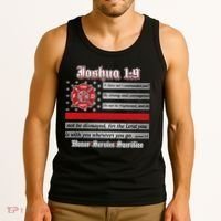Fire Fighters Red Line Flag Joshua 1:9 Tank Top thumb 3
